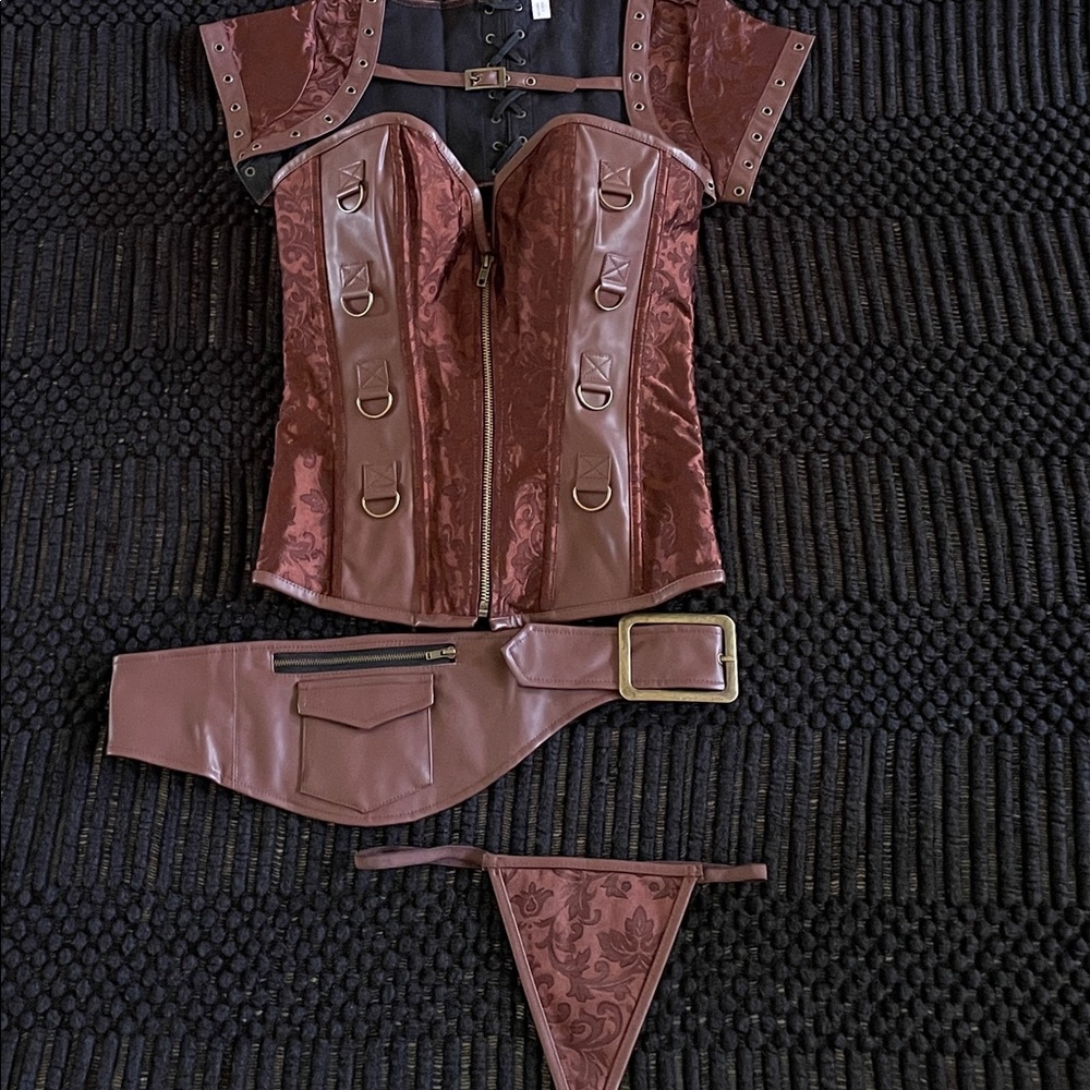 Gothic brocade overbust corset